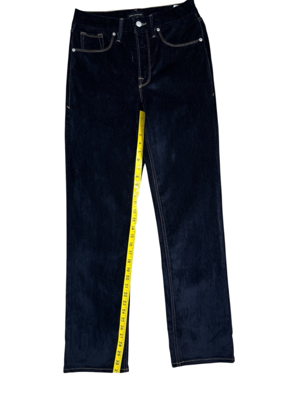 GOOD AMERICAN Good Icon Straight Leg Velvet Jeans Dark Blur size 4 - Picture 6 of 10